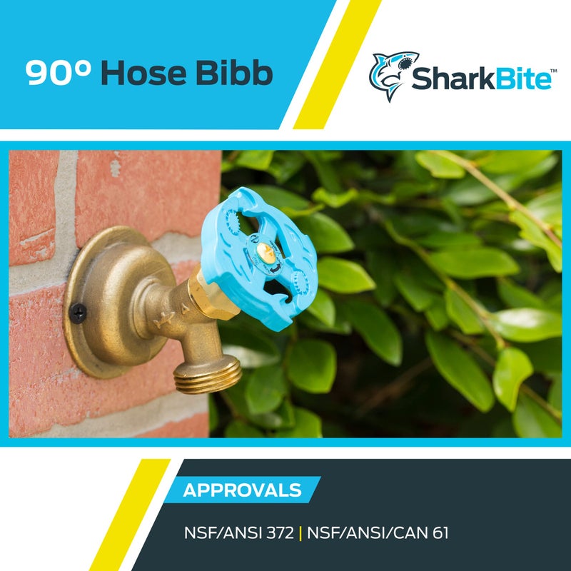 SharkBite 3/4 x 3/4 Inch MHT 90 Degree Hose Bibb, Multi Turn, Push To Connect Brass Plumbing Fitting, PEX Pipe, Copper, CPVC, PE-RT, HDPE, 24627LF - Image 5